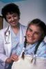 Doctor and girl patient, Broken Arm, Arm Sling, Pigtails, Female, Woman, HODV01P08_08