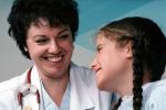 Doctor and girl patient, smiles, Female, Woman, HODV01P08_14