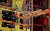 scaffolding, Telescopic Forklift, Telehandler delivers lumber, ICCD01_154