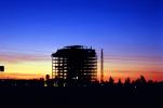 Steel Framework for a Highrise Building, Sunset, crane, ICCV01P09_14