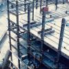 Steel Frame Lattice, Office Building Construction, ICCV01P11_05