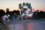 cement pour for a large warehouse floor, early morning, Man, Men, Worker, Twilight, Dusk, Dawn, shovel, chute, ICCV05P02_01