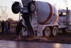 early morning pouring cement for a large floor, Cement Concrete Mixer