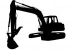 Kobelco SK300 Mark III, Tracked Hydraulic Excavator silhouette, shape, logo, ICCV09P01_15M