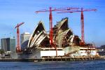 Construction of the, Sydney Opera House, Harbour, Cranes, Art Complex, Australia, Harbor, ICCV09P15_15B