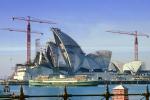 Construction of the, Sydney Opera House, Harbour, Cranes, Art Complex, Australia, Harbor, ICCV09P15_16B