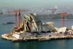 Construction of the, Sydney Opera House, Harbour, Cranes, Art Complex, Australia, Harbor, ICCV09P15_17B