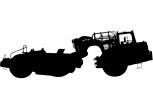 621E, Self Propelled Scraper silhouette, Wheeled, wheel tractor-scraper, earthmover, earthmoving, shape, logo, ICDV03P03_01M