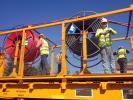Rolls of Fiber Optic Cables, Laying down Fiber Optic Cables, 2014, Construction for the new SMART train, ICRD01_015