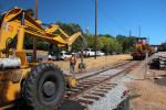Front Loader, wheeled tractor, Laying down new Rails, 2014, Construction for the new SMART train, ICRD01_026