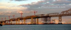 New East Span Bay Bridge Construction, Sunset Panorama, 2006, ICSD01_068