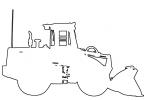 Hydraulic Front Wheel Loader Tractor outline, Dresser 515B, wheeled, articulated, Line Drawing