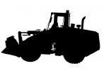 Front Loader silhouette, logo, Case 721B Wheel Loader, earthmover, earthmoving, shovel, shape