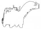 paver silhouette, Line drawing Paving machine, shape