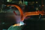 pouring molten metal, ladel, sparks, IHMV02P02_16