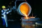pouring molten metal, ladel, sparks, IHMV02P03_15