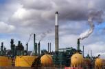 Oil Refinery, Smokestacks, Sphere Tanks, smoke, pollution, clouds, IPOD01_173