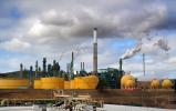 Oil Refinery, Smokestacks, Sphere Tanks, smoke, pollution, clouds, IPOD01_174