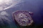 Oil Island, THUMS, Wilmington Oil Field, boat, wake