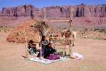 Weaving, women, man, horse, Monument Valley, Arizona