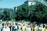UC Berkeley, Sather Gate, Sproul Plaza, crowds, students, walking, arch, UCB, KECV03P03_07B