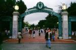 Sather Gate, Sproul Plaza, Landmark, students, walking, arch, UC Berkeley, UCB, KECV03P04_17