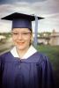 Woman, Tassel, cap and gown, female, face, cateye glasses, Graduation, 1960s, KECV03P10_04