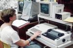 Girl, Apple Computer, Printer, Floppy Drive, Monitor
