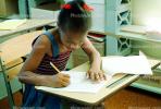 Girl, Desk, Classroom, writing, test, Student, KEDV01P13_05