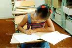 Girl, Desk, Classroom, writing, test, Student, KEDV01P13_06