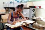 Girl, Desk, Classroom, writing, test, Student, KEDV01P13_15