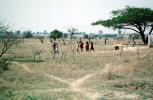 Paths, children, desert, trees, Madzongwe, KEDV02P14_14