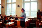 Teacher teaching in Classroom, Girls, Uniform, Moscow, 1971, 1970s, KEDV04P10_09
