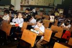 Elementary Schoolchildren, boys, girls, at work, studying, 1950s, KEDV05P06_01