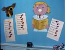 Girl Reading, paper cutout, face, comical, funny, cartoon, Owl, KEDV05P08_17