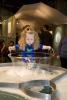 Girl playing with Bubbles, hands-on exhibit, touch
