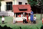 Boys, Girls, Playhouse, toy house, building, teacher, Tokyo Japan, October 1982, 1980s, KEPV01P03_17