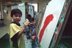 Boy Painting, Art Therapy, classroom