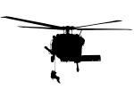Sikorsky SH-60 Blackhawk silhouette, logo, shape