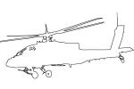 AH-64 Apache outline, line drawing, shape, MYAV04P01_14O