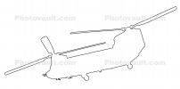 Boeing-Vertol CH-47 outline, line drawing, MYAV04P05_19O