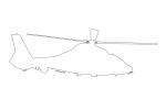 HH-65 Dolphin outline, line drawing