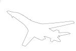 Rockwell B-1B Bomber outline, line drawing, MYFD01_246O