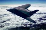 Lockheed F-117A Flying, airborne, clouds