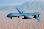 MQ-1 Predator on patrol, AGM-114 Hellfire missiles, UAV, Unmanned Aerial Vehicle, drone, MYFD02_083
