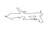 MQ-1 Predator outline, line drawing, UAV, MYFD02_083O