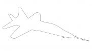 Boeing/Saab T-X advanced jet trainer line drawing, outline, shape