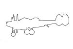 Lockheed P-38 Lightning outline, line drawing