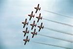 Smoke Trails, Canadian Snowbirds, formation flight, flying Airborne, MYFV02P12_06