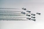 Smoke Trails, Canadian Snowbirds, formation flight, flying Airborne, MYFV02P12_08
